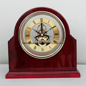 Rosewood Glossry Wooden Skeleton Clock